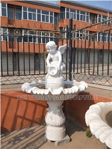 Indoor Fountain Stone Marble Human Sculptured Design