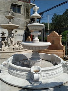 Low Cost Snow White Marble Small Size Garden Fountain