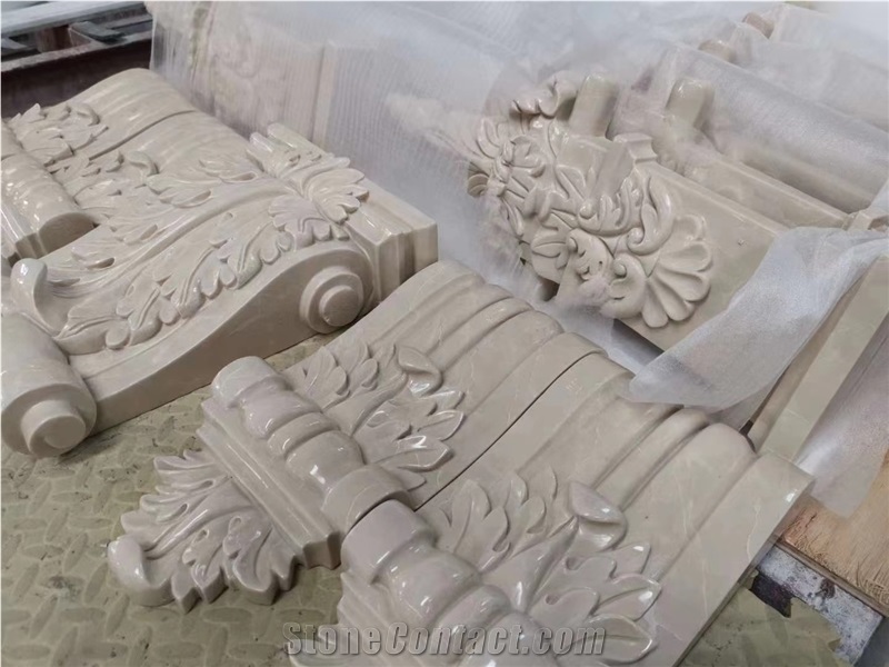 Marjan Beige Marble Engraving Hollow Pattern Wall Bas Relief,Haut Relief