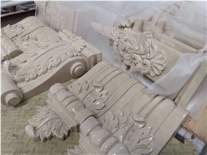 Marjan Beige Marble Engraving Hollow Pattern Wall Bas Relief,Haut Relief