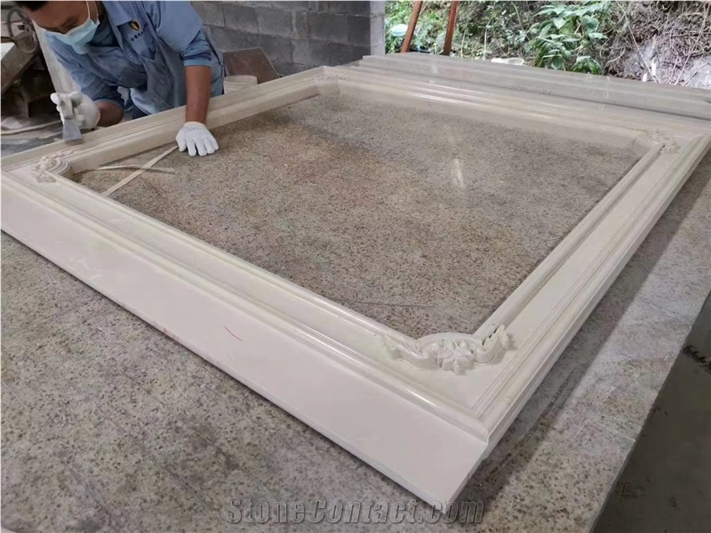 Marjan Beige Marble Engraving Hollow Pattern Wall Bas Relief,Haut Relief