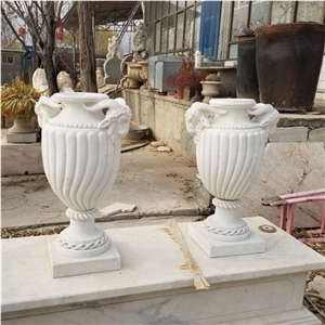 Own Factory Marble Pedestal Exterior Planter In Discount