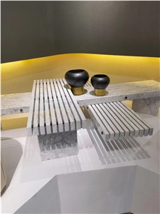 Volakas Marble Stairs Riser Polished Villa Interior Design