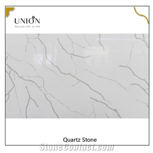 Home Natural Stone White Marble Look Square Quartz Slabs Tiles