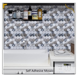 Kitchen Backsplash Self-Adhesive Hexagon Mosaic Wall Decor 