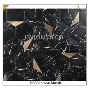 Modern Kitchen Bathroom Black Strip Stick&Peel Vinyl Mosaic Tiles