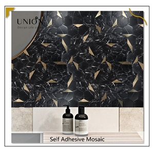Modern Kitchen Bathroom Black Strip Stick&Peel Vinyl Mosaic Tiles