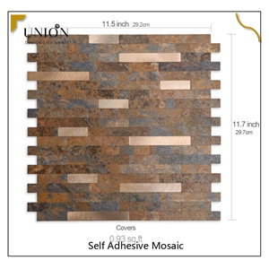 PVC Rusty Slate Backsplash Stone Tile Peel And Stick Wall Panel