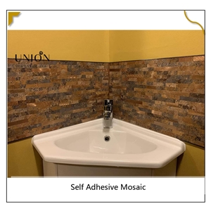 PVC Rusty Slate Backsplash Stone Tile Peel And Stick Wall Panel