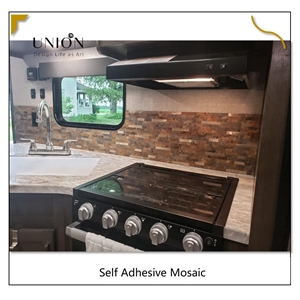 PVC Rusty Slate Backsplash Stone Tile Peel And Stick Wall Panel