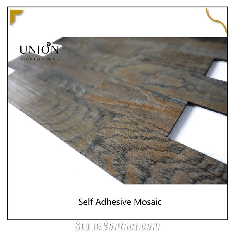 Waterproof Pvc Composite Vinyl Subway Wood Look Floor Mosaic