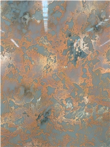 Beige Artificial Quartz  Slab Rusty Yellow Quartz Stone Slab