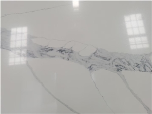 Bookmatched Calacatta White Quartz  Floor White Quartz Slabs