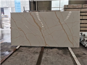 Calacatta Gold Quartz Slabs Gold Quartz Stones