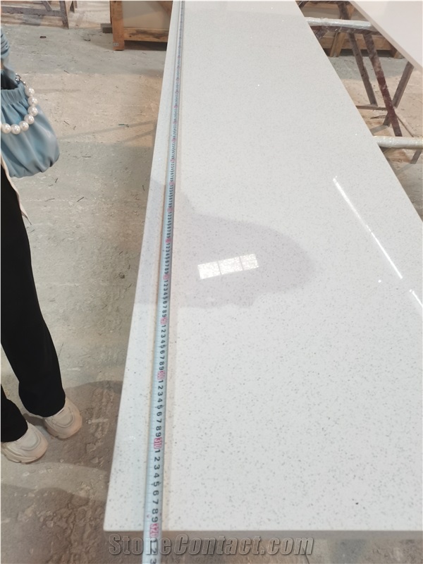 Galaxy White Quartz Kitchen Countertops, Quartz Worktops
