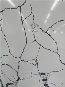 Marble Look Calacatta White Artificial Quartz Slabs