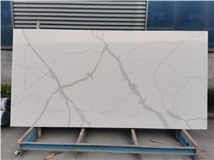 White Calacatta Quartz Slab  Engineered Stone Slabs