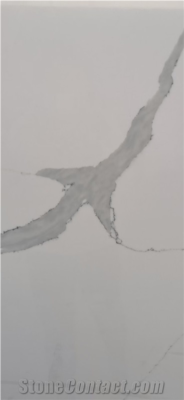 White Calacatta Quartz Slab  Engineered Stone Slabs