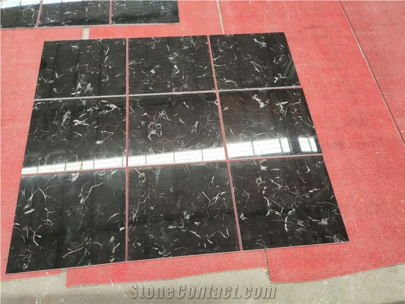Black Portoro Black Marble Tiles Nero Portoro Marble  Floor