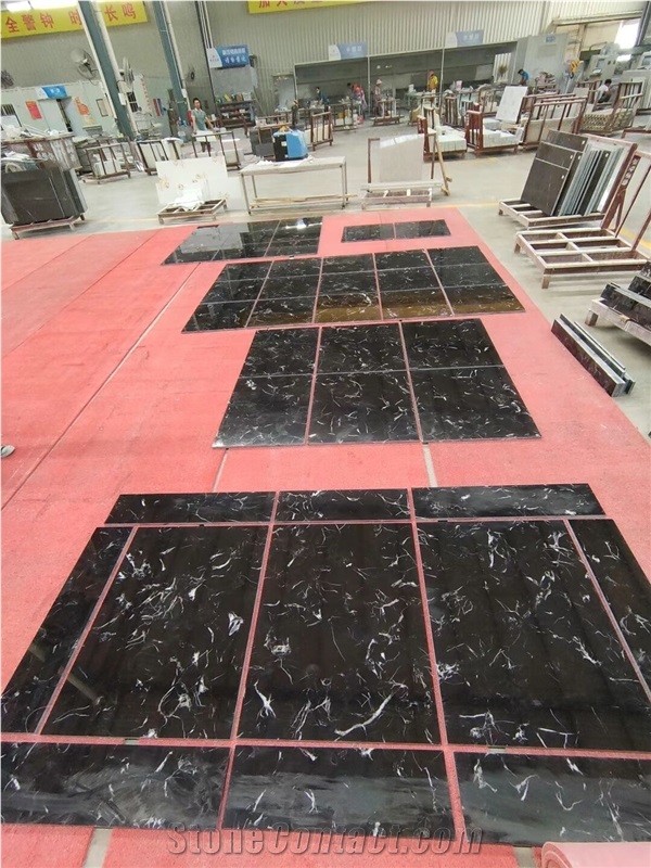 Black Portoro Black Marble Tiles Nero Portoro Marble  Floor