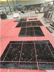 Black Portoro Black Marble Tiles Nero Portoro Marble  Floor