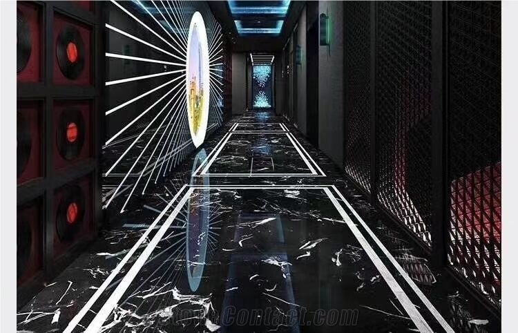 Black Portoro Black Marble Tiles Nero Portoro Marble  Floor