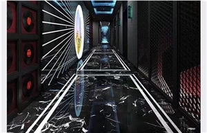 Black Portoro Black Marble Tiles Nero Portoro Marble  Floor