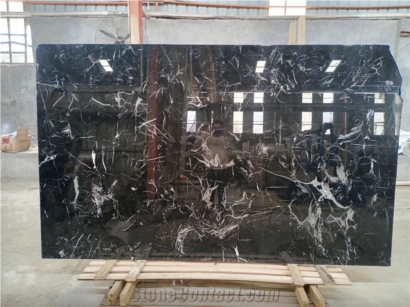 Black Portoro Black Marble Tiles Nero Portoro Marble  Floor
