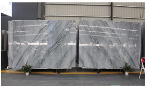 Book Matched Bruce Grey Marble Slabs  Ash Grey Marble Tiles