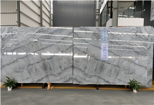 Book Matched Bruce Grey Marble Slabs  Ash Grey Marble Tiles