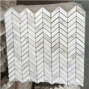 Calacatta Gold Marble 1"X2" Chevron Mosaic Tile