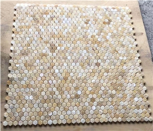 Honey Onxy Hexagon Mosaic Tile