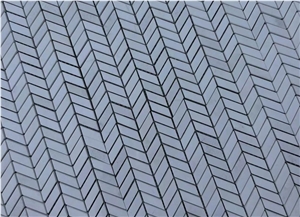 Thassos White Marble Mini-Chevron Mosaic Tile