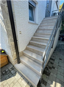 Travertine Staircase- Steps And Risers