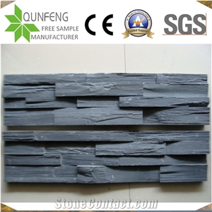 China Black Culture Slate Wall Cladding Ledge Stone Panels