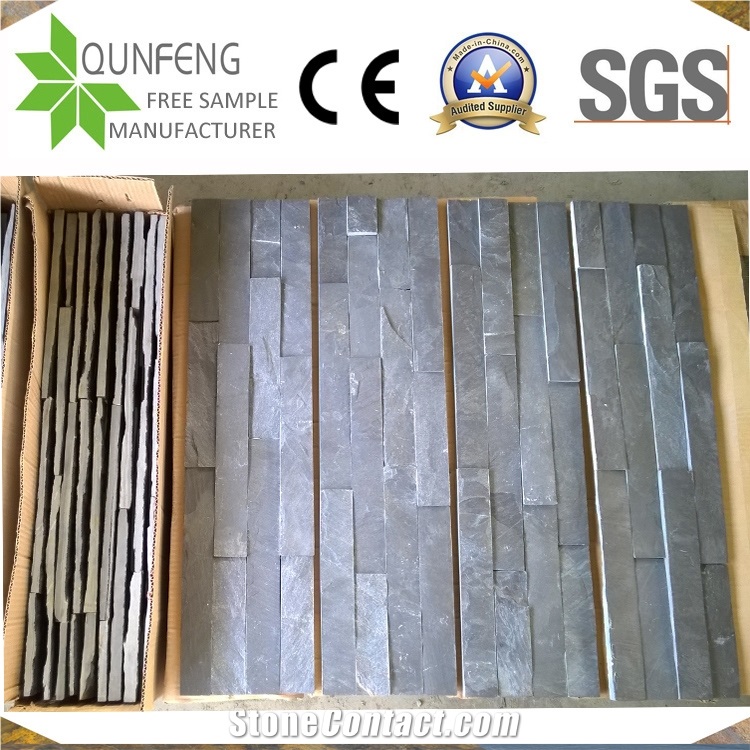 China Black Wall Cladding Slate Split Face Culture Stone