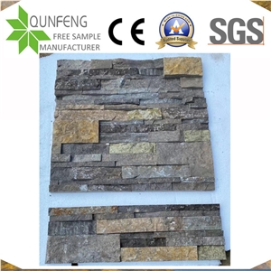 China Brown Stacked Stone Wall Limestone Ledger Panel
