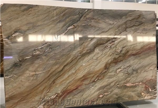 Midnight Fusion Titanium Golden Silk Road Quartzite Slabs