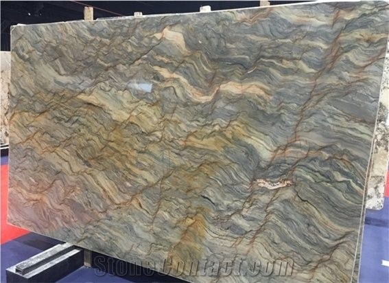 Midnight Fusion Titanium Golden Silk Road Quartzite Slabs