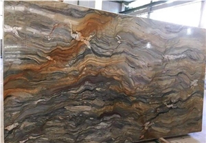 Midnight Fusion Titanium Golden Silk Road Quartzite Slabs