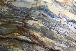 Midnight Fusion Titanium Golden Silk Road Quartzite Slabs