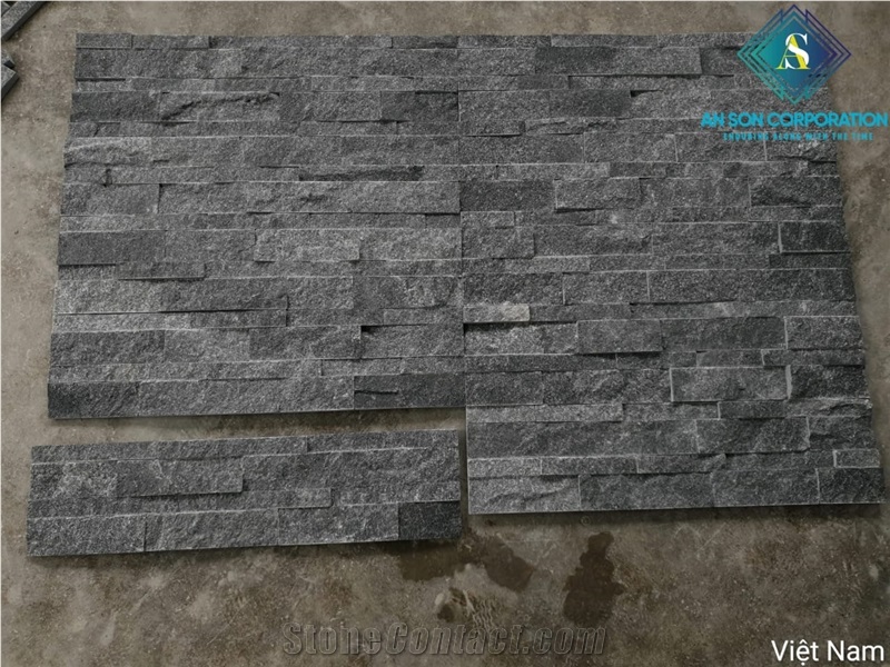 Bar Cabinet With Black Wall Panel Tile