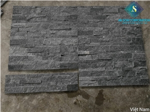 Bar Cabinet With Black Wall Panel Tile