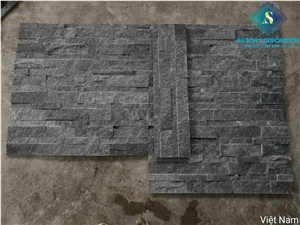Bar Cabinet With Black Wall Panel Tile