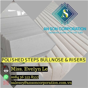 HOT CRYSTAL WHITE MARBLE STEPS BULLNOSE AND RISERS
