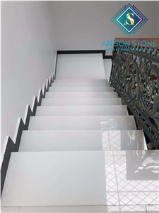 HOT CRYSTAL WHITE MARBLE STEPS BULLNOSE AND RISERS