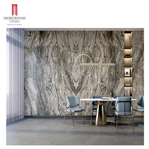 Brown Bookmatched Marble Tiles Large Format Porcelain Tile
