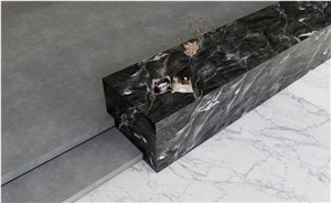 Chinese Style Design Black Large Format Porcelain Slabs