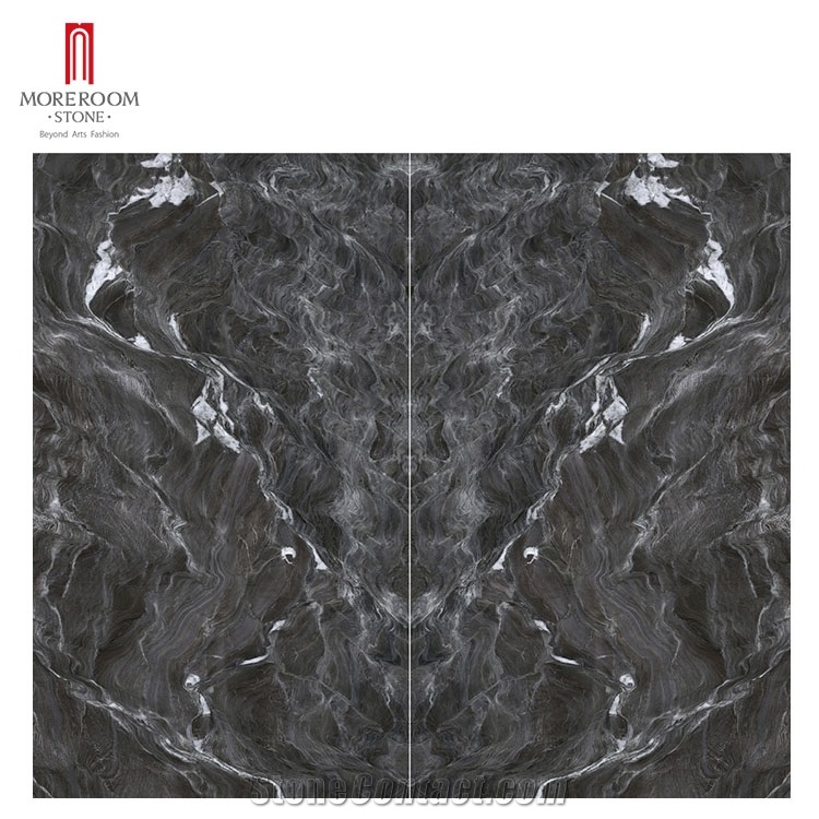 Chinese Style Design Black Large Format Porcelain Slabs
