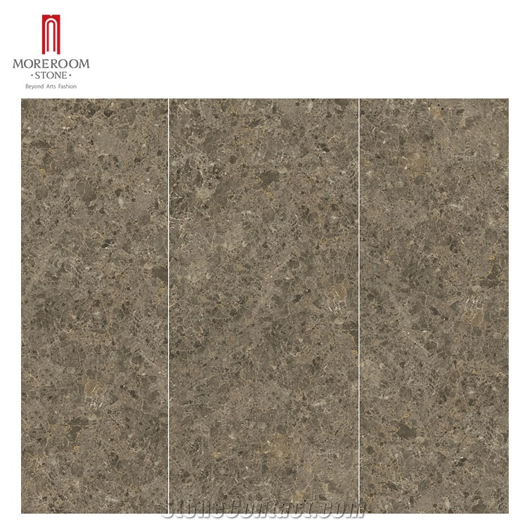 Grey Marble Hotel Lobby Large Format Slab Tile Flooring
